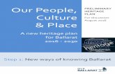 Our People, PRELIMINARY Culture - City of Ballarat · PRELIMINARY HERITAGE ... use and share this deeper understanding of our city. This section proposes to work ... within a complex