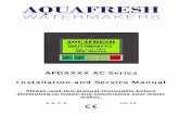 AFDXXXX AC Series Installation and Service Manual Watermakers... · AFDXXXX AC Series . Installation and Service Manual . ... disassembled or repaired by unauthorised or unqualified