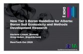 New Tier 1 Boron Guideline for Alberta: Boron Soil ... · Difference between plant deficiency and toxicity is small ... Organic Soil Artificial Soil Mineral Soil. Spiked vs Satpaste