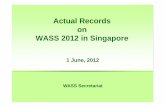 Actual Records on WASS 2012 in Singapore · Yap Consultants, Lian Beng Construction (1988), Scada Solution Pte Ltd, Setsco Services Pte ... Since the main objective of this seminar