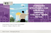 STRATEGIES FOR CREATING VIBRANT COLLEGE TOWN RETAIL … · STRATEGIES FOR CREATING VIBRANT COLLEGE TOWN ... Product Segmentation, ... Upscale Sandwich/Bakery/Prepared 4,500 Panera