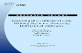 Ensuring the Fairness of GRE Writing Prompts: … · Ensuring the Fairness of GRE Writing Prompts: Assessing Differential ... Differential Item Functioning ... followed a rigorous