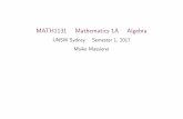 MATH1131 Mathematics 1A Algebraweb.maths.unsw.edu.au/.../math1131-alg-17s1/files/... · Deﬁnition a leadingrowis a nonzero row a leadingentryis the ﬁrst nonzero entry in a leading