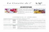 La Gazette de l’ - historique.icsn.cnrs-gif.frhistorique.icsn.cnrs-gif.fr/IMG/pdf/La_Gazette_m30_Avril.pdf · Salle AB 19/3 de 10h00 – 11h30 La protéomique : un outil indispensable