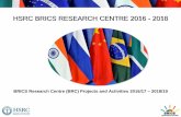 HSRC BRICS RESEARCH CENTRE 2016 - 2018 Resear… · HSRC BRICS RESEARCH CENTRE 2016 - 2018 BRICS Research Centre (BRC) ... BRICS: A case study of African migration in three communities