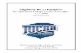 Eligibility Rules Pamphlet - Hocking College · Eligibility Rules Pamphlet ... All-Star and Open Competition ... State Games ...