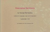 Descriptive Set theory - Barmpalias · Descriptive Set theory by George Barmpalias Institute for Language, Logic and Computation Lectures 1–8 Last updated on the 10th of November