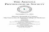 THE ARIZONA HYSIOLOGICAL SOCIETY - … · steroid receptors and their metabolizing enzymes in rat cardiac ... Dr. Ron Lynch, Ph.D ... and applied forces interact to determine muscle