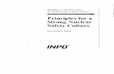 Principles for a Strong Nuclear Safety Culture · reminder of the hazards of nuclear technol- ... ! i Principles for a Strong Nuclear ... tribute to a strong nuclear safety culture.