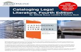 NOW UPDATED FOR RDA AND Cataloging Legal … · While RDA (Resource Description and Access), the new descriptive cataloging standard, may leave many decisions to ... (CLL4) is not
