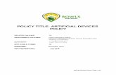 Artificial Devices Policy Nov 2017 - assets.sportstg.com · use an artificial device (bowlers arm). A medical certificate stating that the affiliated member requires the bowlers arm