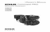 Command PRO - Equipment · Command PRO CH270 CH395 ... Kohler 10W-30 SAE 30 Oil Recommendations 1 1 1 ¢ 1 1 1 1 1 1 1