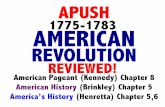 1775-1783 AMERICAN REVOLUTION - APUSH Revie · • American Revolution inspired revolutions in France, Haiti, and Latin America . SOCIAL IMPACT OF THE AMERICAN REVOLUTION • Women