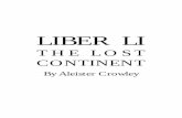 Liber LI: The Lost Continent - api.ning.comapi.ning.com/files/edNtLJKyk8oMMKaxl4-5x*mQ7LoFxJc8Alao3urfED…LIBER LI THE LOST CONTINENT Last year I was chosen to succeed the venerable