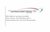 International Award Romania - dsjcovasna.nd.rodsjcovasna.nd.ro/userfiles/file/Tineret/Derularea programului.pdf · Liderul Award trebuie să încurajeze participanţii să se intereseze