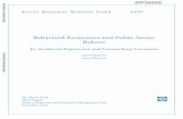 Behavioral Economics and Public Sector Reform - …documents.worldbank.org/curated/en/234851468012655956/pdf/WPS65… · Policy Research Working Paper. 6595. Behavioral Economics