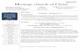 August 6, 2017 Heritage church of Christheritagecofc.org/index.php?fdownload=file-heritagechurchofchrist... · We will be happy to answer any and all questions you may have. We hope