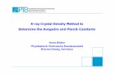 X-ray Crystal Density Method to Determine the … Constant Definition of Avogadro constant NA • Number of molecules per mol • 6.022... x 10 23 mol-1 Current definition of mol AmedeoAvogadro