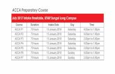 ACCA Preparatory Course - Universiti Tunku Abdul … · July 2017 intake timetable, UTAR Sungai Long Campus Course Duration Intake Date Day Time ACCA P1 70 hours 13 January 2018 Saturday