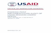 Report on Phoenix Post Implementation Audit of USAID Mission … · SUBJECT: Report on Phoenix Post Implementation Audit of USAID Mission Users' Needs (Audit Report No. A-000-08-002-P)
