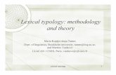 Lexical typology: methodology and theory · Lexical typology: methodology and theory Lexical typology 1 ... associations in the lexicon of a language? 2) Structural properties of
