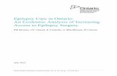 Epilepsy Care in Ontario: An Economic Analysis of ... · An Economic Analysis of Increasing Access to Epilepsy Surgery James M ... impact analysis related to increasing access to