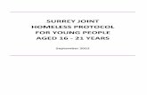Surrey Joint Homeless Protocol for Young People … · surrey joint homeless protocol for young people aged 16 - 21 years september 2015