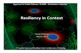 Resiliency in Context - Mitre Corporation · © 2012 The MITRE Corporation. ... of service in the face of faults and challenges to normal ... Government Recognition of Resilience