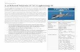 Lockheed Martin F-35 Lightning II · mondiale Lockheed P-38 Lightning, mais également de l'intercepteur à réaction anglais English Electric Lightning. Les autres noms proposés