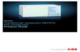 Transformer protection RET670 Pre-configured Product … · Transformer protection RET670 Pre-configured Product Guide. ... Low impedance restricted earth-fault protection ... REFPDIF