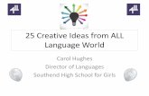 25 Creative Ideas from ALL Language World World 2015... · 25 Creative Ideas from ALL Language World Carol Hughes ... Starters - HOTS Odd one out Wordle ... •Pass on and improve