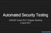 Automated Security Testing - OWASP .Automated Security Testing OWASP Israel 2017 Chapter Meeting