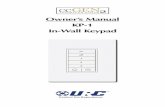 Owner’s Manual KP-1 In-Wall Keypad - onaisle8.com · The KP-1 is an elegant, single-gang network keypad that blends simplicity and one touch control of your ccGEN2 system. ... the