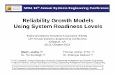 Reliability Growth Models Using System Readiness … · NDIA 16th Annual Systems Engineering Conference Reliability Growth Models Using System Readiness Levels PfPtti Problem Statement