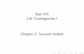 Stat 475 Life Contingencies I Chapter 2: Survival models · The future lifetime random variable | Notation We are interested in analyzing and describing the future lifetime of an