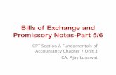 Bills of Exchange and Promissory Notes-Part 5/6 · Bills of Exchange and Promissory Notes-Part 5/6 CPT Section A Fundamentals of Accountancy Chapter 7 Unit 3 CA. Ajay Lunawat ...