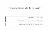 Dispositivos de Memoria - Homepage. Tecnológico de ...homepage.cem.itesm.mx/garcia.andres/PDF201411/Memorias.pdf · – 256K = 5122 = 29 9 bits seleccionan línea y 6 bits seleccionan
