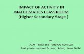 IMPACT OF ACTIVITY IN MATHEMATICS … · IMPACT OF ACTIVITY IN MATHEMATICS CLASSROOM (Higher Secondary Stage ) ... •“CONIC SECTION” to the ... IMPACT OF ACTIVITY IN …