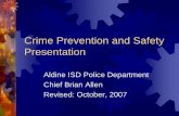 Crime Prevention and Safety Presentation - Aldine .Crime Prevention and Safety Presentation Aldine