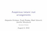Auspicious tatami mat arrangements - cs.uvic.caruskey/Publications/Tatami/COCOONtalk.pdf · Auspicious tatami mat arrangements ... Donald Knuth, 2009 The Art of Computer Programming,