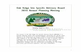 Oak Ridge Site Specific Advisory Board 2016 Annual ... Annual... · oak ridge site specific advisory board . 2016 annual planning meeting . contents i. welcome. memo from orssab chair