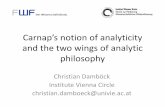 Carnap’s notion of analyticity and the two wings of ... · Carnap’s notion of analyticity and the two wings of analytic philosophy Christian Damböck Institute Vienna Circle .