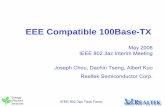 EEE compatible 100Base-TX · delay (Tp ≈0.5us) RX AFE/DSP processing time (T2a ≈0.1 us) RX DSP freezing time (T2c ≈0.1 us) RX PCS descrambling time (T2b ≈0.2 us) TX LPI mode