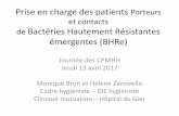 Prise en charge des patients BHRe Porteurs et contacts · Prise en charge des patients Porteurs et contacts de Bactéries Hautement Résistantes émergentes (BHRe) Journée des CPMHH