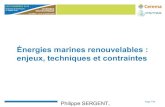 ‰nergies marines renouvelables : enjeux, techniques et ... G‰OTECHNIQUE ‰nergies marines renouvelables,