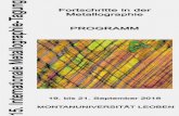 DEPARTMENT METALLKUNDE UND …metallographie.unileoben.ac.at/fileadmin/shares/... · 2018-07-10 · DEPARTMENT METALLKUNDE UND WERKSTOFFPRÜFUNG DER MONTANUNIVERSITÄT LEOBEN PROGRAMM