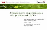 Changements réglementaires - Propositions du SCF€¦ · Changements réglementaires - Propositions du SCF - Table de concertation sur la gestion des oiseaux migrateurs gibier Benoît
