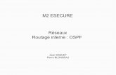 M2 ESECURE Réseaux Routage interne : OSPF · 21/01/13 M2 RADIS – Réseaux - Routage Page 2 OSPF Open Shortest Path First : Protocole défini par l'IETF : RFC 2328 (OSPF v2), basé