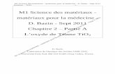 M1 Science des matériaux - matériaux pour la · PDF fileM1 Science des matériaux - matériaux pour la médecine - D. Bazin - Sept 2011 Prothèse – TiO2 2 PLAN Chapitre 0 Introduction