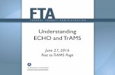 Understanding ECHO and TrAMS .Understanding ECHO and TrAMS June 27, 2016 Post to TrAMS Page. Disclaimer